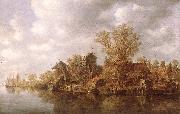 Village at the River Jan van Goyen